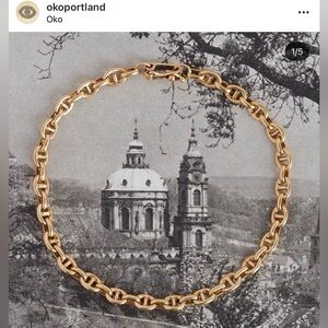 Vintage 18k Solid Gold Puffy Mariner Bracelet